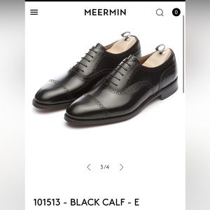BRAND NEW Meermin Dress Shoes (101513 - BLACK CALF - E). NWT Size: UK:9 US: 10
